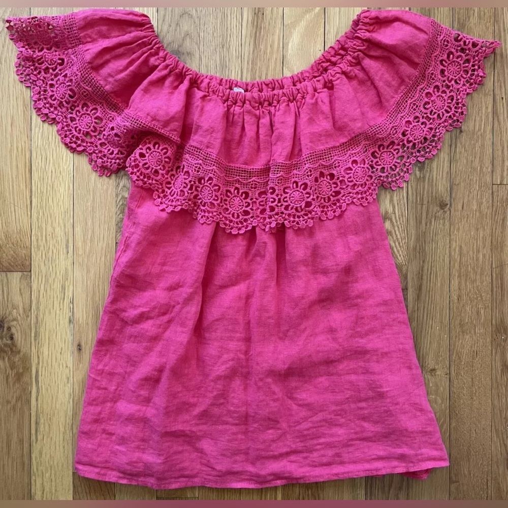 red off shoulder sleeveless shirt top blouse Italy medium m